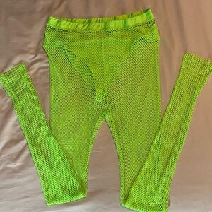 Neon green mesh pants with built in panties